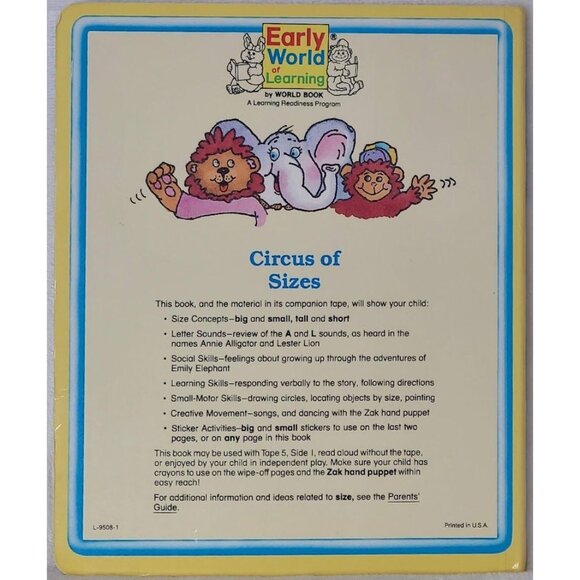 Vintage 1987 Circus of Sizes Board Book By World Books - Picture 4 of 8